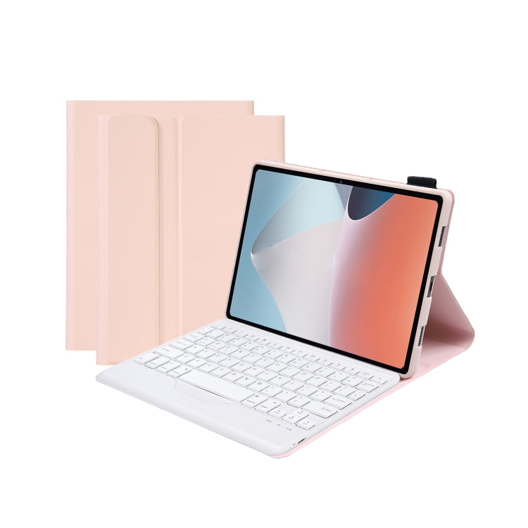 OP12-B Lambskin Texture Ultra-thin Bluetooth Keyboard Leather Case For OPPO Pad Air 10.4 inch(Pink) - Others Keyboard by buy2fix | Online Shopping UK | buy2fix