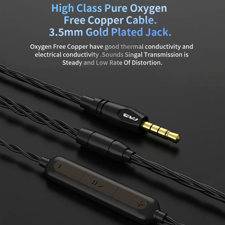 CVJ-CSN In-Ear Dual Magnetic Circuit Dynamic HIFI Wired Earphone, Style:With Mic(Black) - In Ear Wired Earphone by CVJ | Online Shopping UK | buy2fix