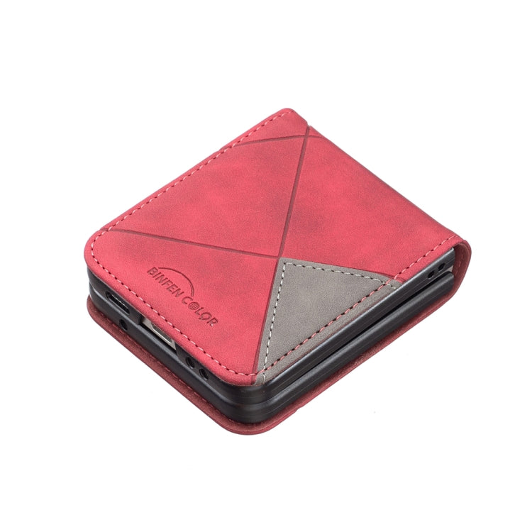 For Samsung Galaxy Z Flip5 Rhombus Texture Leather Phone Case(Red) - Galaxy Z Flip5 Cases by buy2fix | Online Shopping UK | buy2fix