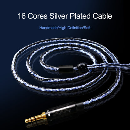 CVJ V3 1.2m 16 Cores Silver-plated 3.5mm Earphone Cable, Style:0.78mm(Silver-Blue) - Cable & Splitter by CVJ | Online Shopping UK | buy2fix