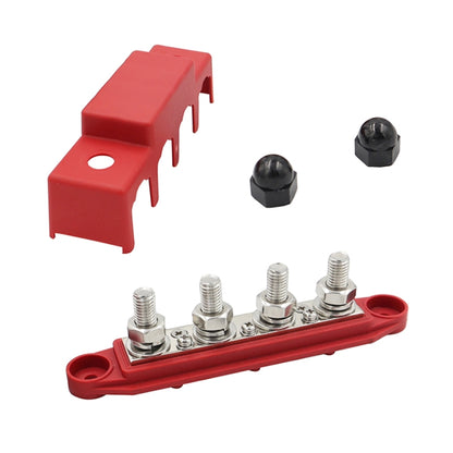 Red M10 Stud RV Ship High Current Power Distribution Terminal Block with Cover - In Car by buy2fix | Online Shopping UK | buy2fix