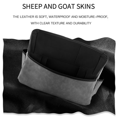 Car Center Console Hanging Bag Sheepskin Leather Storage Bag(Grey) - In Car by buy2fix | Online Shopping UK | buy2fix
