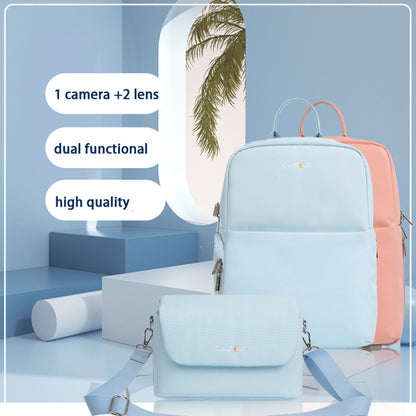 Cwatcun D75 Camera Backpacks Large Shockproof Cameras Lens Bags, Size:37 x 30 x 17cm(Blue) - Backpack by Cwatcun | Online Shopping UK | buy2fix