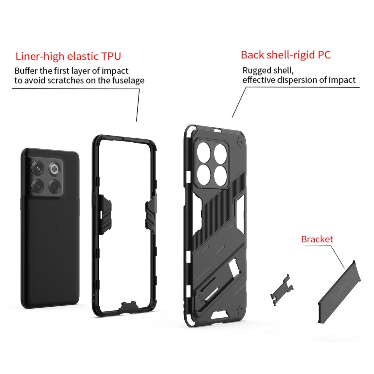 For OnePlus 10T 5G Punk Armor PC + TPU Phone Case with Holder(Green) - OnePlus Cases by buy2fix | Online Shopping UK | buy2fix