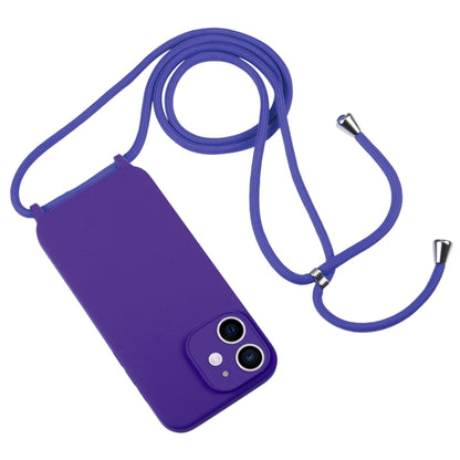 For iPhone 12 Crossbody Lanyard Liquid Silicone Case(Purple) - iPhone 12 / 12 Pro Cases by buy2fix | Online Shopping UK | buy2fix