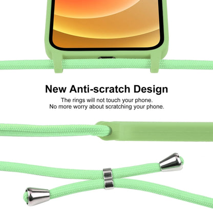 For iPhone 12 Crossbody Lanyard Liquid Silicone Case(Matcha Green) - iPhone 12 / 12 Pro Cases by buy2fix | Online Shopping UK | buy2fix