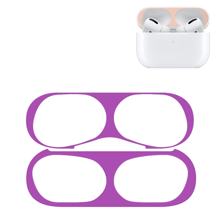 For Apple AirPods Pro 2 Wireless Earphone Protective Case Metal Sticker(Purple) - Protective Sticker by buy2fix | Online Shopping UK | buy2fix