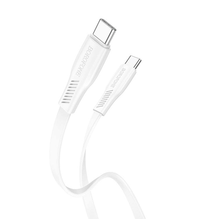 Borofone BX85 1m 60W USB-C / Type-C to Type-C Auspicious Charging Data Cable(White) -  by Borofone | Online Shopping UK | buy2fix