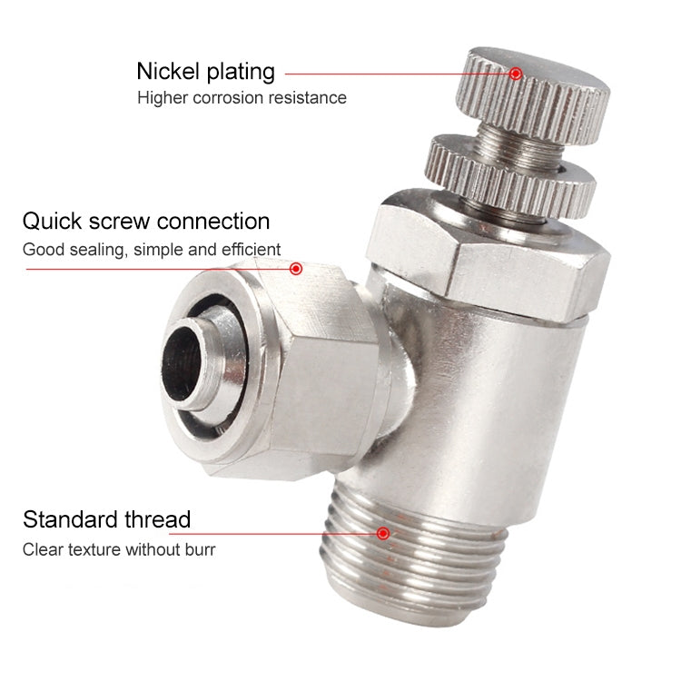 SL8-03 LAIZE Nickel Plated Copper Trachea Quick Fitting Throttle Valve Lock Female Connector -  by LAIZE | Online Shopping UK | buy2fix