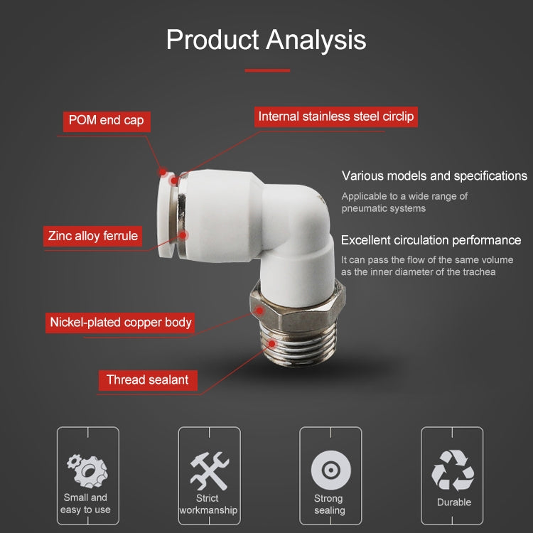 PL10-03 LAIZE PL Elbow Pneumatic Quick Fitting Connector -  by LAIZE | Online Shopping UK | buy2fix