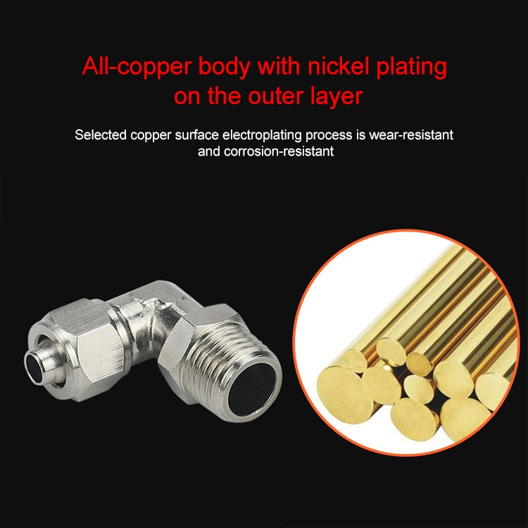 PL8-03 LAIZE Nickel Plated Copper Trachea Quick Fitting Twist Swivel Elbow Lock Female Connector -  by LAIZE | Online Shopping UK | buy2fix