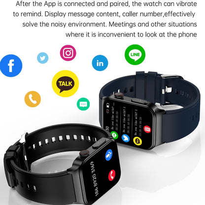 E500 1.83 inch HD Square Screen Leather Watch Strap Smart Watch Supports ECG Monitoring / Non-invasive Blood Sugar(Black) - Smart Wear by buy2fix | Online Shopping UK | buy2fix