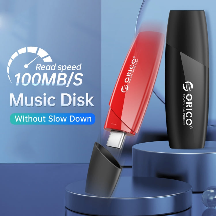 ORCIO USB3.0 U Disk Drive, Read: 100MB/s, Write: 15MB/s, Memory:128GB, Port:Type-C(Red) - USB Flash Drives by ORICO | Online Shopping UK | buy2fix