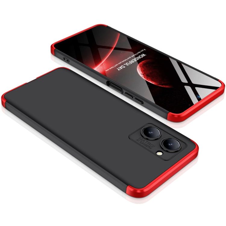 For Realme C33 GKK Three Stage Splicing Full Coverage PC Phone Case(Black Red) - Realme Cases by GKK | Online Shopping UK | buy2fix