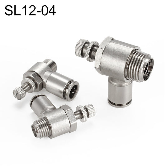 SL12-04 LAIZE Nickel Plated Copper Male Thread Throttle Valve Pneumatic Connector -  by LAIZE | Online Shopping UK | buy2fix