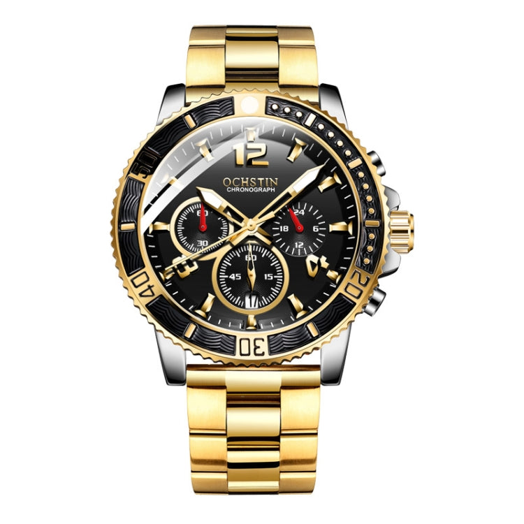 OCHSTIN 7263 Fashion Steel Strap Multifunctional Quartz Men Watch(Gold) - Metal Strap Watches by OCHSTIN | Online Shopping UK | buy2fix