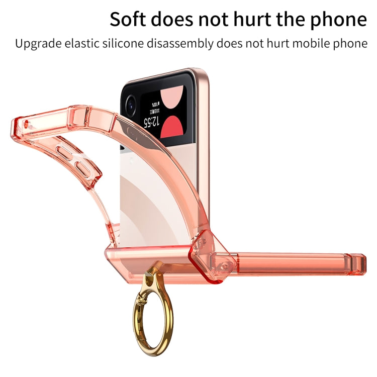 For Samsung Galaxy Z Flip4 GKK MagSafe Airbag Hinge Shockproof Phone Case with Ring Holder(Transparent) - Galaxy Z Flip4 5G Cases by GKK | Online Shopping UK | buy2fix