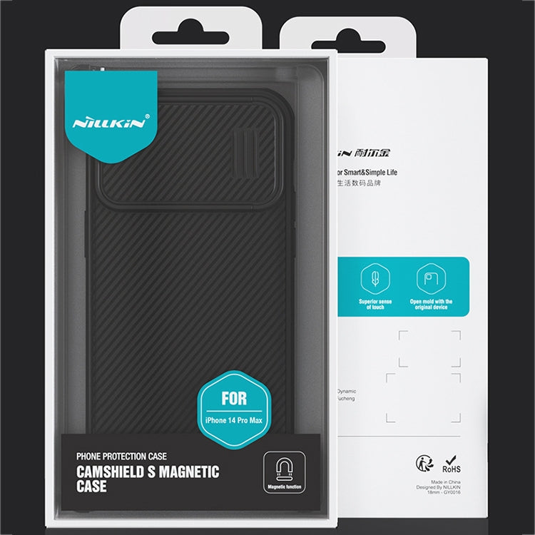 For iPhone 14 Pro Max NILLKIN CamShield S PC Phone Case(Black) - iPhone 14 Pro Max Cases by NILLKIN | Online Shopping UK | buy2fix