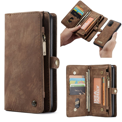 For Galaxy A71 CaseMe Detachable Multifunctional Horizontal Flip Leather Case, with Card Slot & Holder & Zipper Wallet & Photo Frame(Brown) - Galaxy Phone Cases by CaseMe | Online Shopping UK | buy2fix