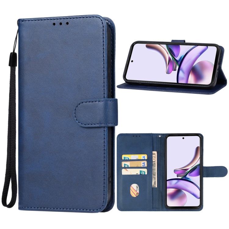 For Motorola Moto G13 / G23 Leather Phone Case(Blue) - Motorola Cases by buy2fix | Online Shopping UK | buy2fix