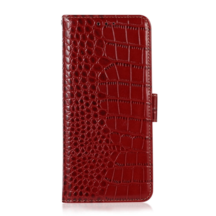 For OnePlus 11 5G Crocodile Top Layer Cowhide RFID Leather Phone Case(Red) - OnePlus Cases by buy2fix | Online Shopping UK | buy2fix