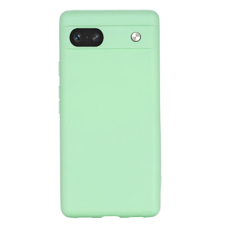 For Google Pixel 7a Pure Color Liquid Silicone Shockproof Phone Case(Green) - Google Cases by buy2fix | Online Shopping UK | buy2fix