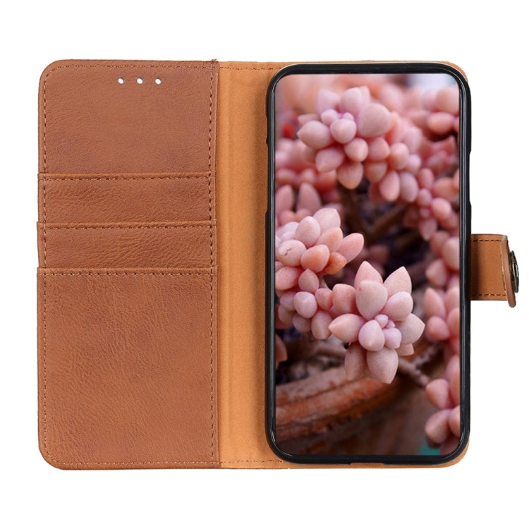 For OnePlus Nord CE 3 Lite KHAZNEH Cowhide Texture Flip Leather Phone Case(Brown) - OnePlus Cases by buy2fix | Online Shopping UK | buy2fix