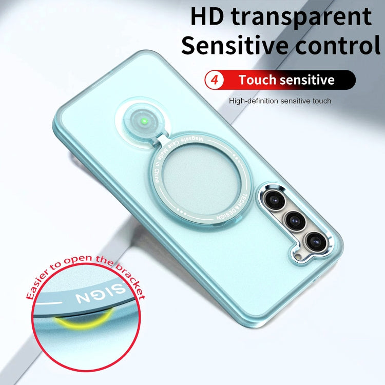 For Samsung Galaxy S22 5G 360 Degree Rotation Holder MagSafe Magnetic Phone Case(Light Blue) - Galaxy S22 5G Cases by buy2fix | Online Shopping UK | buy2fix