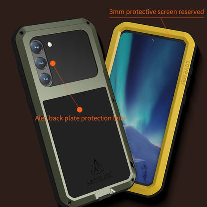 For Samsung Galaxy S23+ 5G LOVE MEI Metal Shockproof Life Waterproof Dustproof Phone Case(Red) - Galaxy S23+ 5G Cases by LOVE MEI | Online Shopping UK | buy2fix