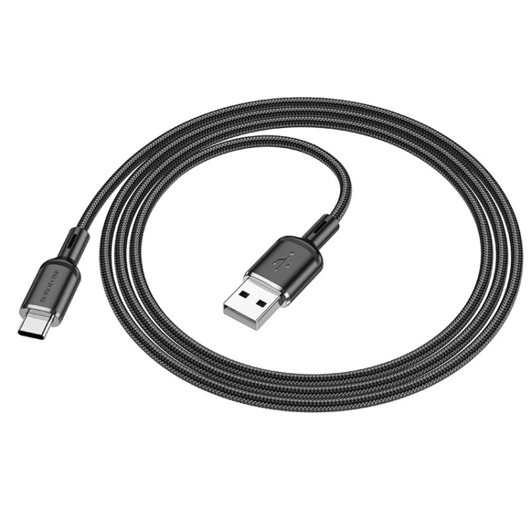 Borofone BX90 USB to Type-C Cyber 3A Charging Data Cable, Length:1m(Black) -  by Borofone | Online Shopping UK | buy2fix