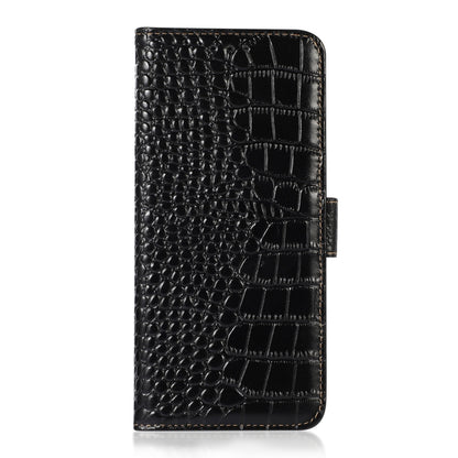 For Honor X5 Crocodile Top Layer Cowhide Leather Phone Case(Black) - Honor Cases by buy2fix | Online Shopping UK | buy2fix