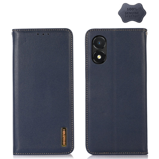 For Honor X5 KHAZNEH Nappa Top Layer Cowhide Leather Phone Case(Blue) - Honor Cases by buy2fix | Online Shopping UK | buy2fix