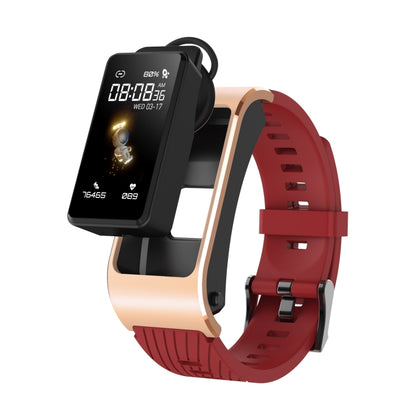 H21 1.14 inch Silicon Band Earphone Detachable Smart Watch Support Temperature Measurement / Bluetooth Call / Voice Control(Red) - Smart Wear by buy2fix | Online Shopping UK | buy2fix