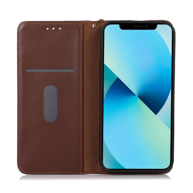 For Google Pixel 7a KHAZNEH Nappa Top Layer Cowhide Leather Phone Case(Brown) - Google Cases by buy2fix | Online Shopping UK | buy2fix