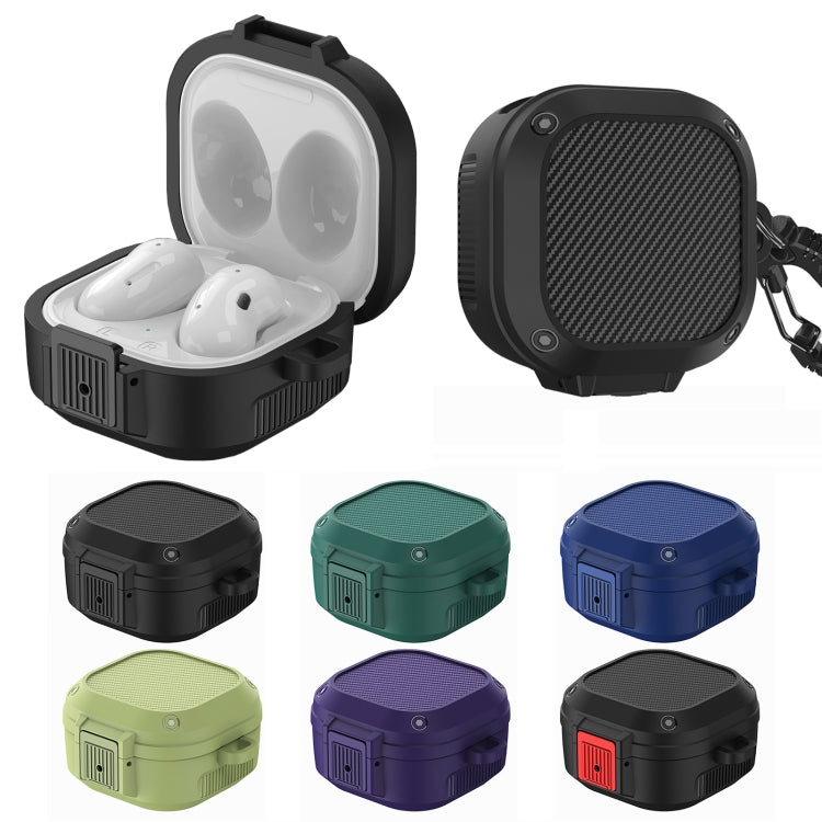 Wireless Earphones Silicone Case with Switch & Carabiner for Samsung Galaxy Buds Live / Buds2 / Buds Pro / Buds2 Pro(Black) - Samsung Earphone Case by buy2fix | Online Shopping UK | buy2fix