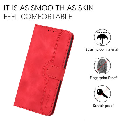 For Xiaomi Redmi Note 12 5G Heart Pattern Skin Feel Leather Phone Case(Red) - Note 12 Cases by buy2fix | Online Shopping UK | buy2fix
