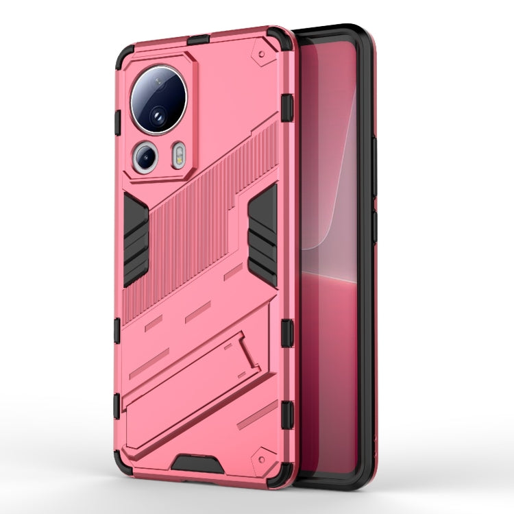 For Xiaomi 13 Lite Punk Armor 2 in 1 PC + TPU Shockproof Phone Case with Holder(Rose Red) - 13 Lite Cases by buy2fix | Online Shopping UK | buy2fix