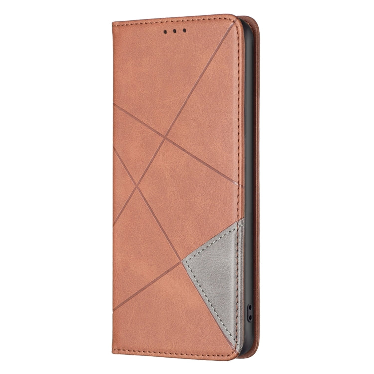 For Samsung Galaxy M14 5G Prismatic Invisible Magnetic Leather Phone Case(Brown) - Galaxy Phone Cases by buy2fix | Online Shopping UK | buy2fix