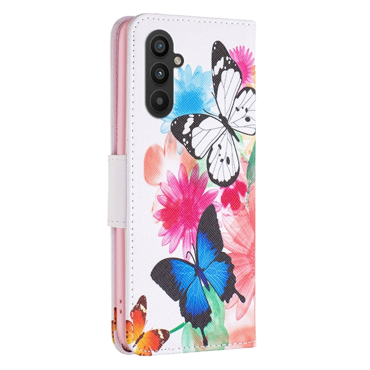 For Samsung Galaxy A24 4G Colored Drawing Pattern Leather Phone Case(Butterflies) - Galaxy Phone Cases by buy2fix | Online Shopping UK | buy2fix