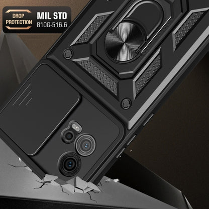 For Motorola Moto G72 Sliding Camera Cover Design TPU+PC Phone Case(Green) - Motorola Cases by buy2fix | Online Shopping UK | buy2fix