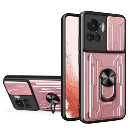 For Motorola Edge 30 Ultra 5G / Moto X30 Pro Sliding Camshield TPU+PC Phone Case with Card Slot(Rose Gold) - Motorola Cases by buy2fix | Online Shopping UK | buy2fix