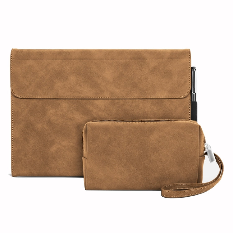 For Microsoft Surface Pro 8 Sheepskin All-Inclusive Shockproof Protective Case with Power Bag(Brown) - Others by buy2fix | Online Shopping UK | buy2fix