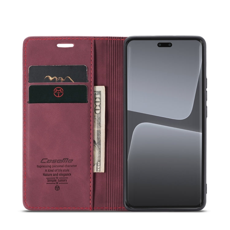 For Xiaomi 13 Lite CaseMe 013 Multifunctional Horizontal Flip Leather Phone Case(Wine Red) - 13 Lite Cases by CaseMe | Online Shopping UK | buy2fix