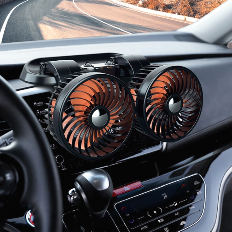 F622 Car Creative Folding Rotatable Double Head Electric Cooling Fan, Style:USB Universal - In Car by buy2fix | Online Shopping UK | buy2fix