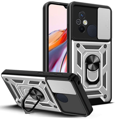 For Xiaomi Redmi 12C 4G / 11A Sliding Camera Cover Design TPU+PC Phone Case(Silver) - Xiaomi Cases by buy2fix | Online Shopping UK | buy2fix