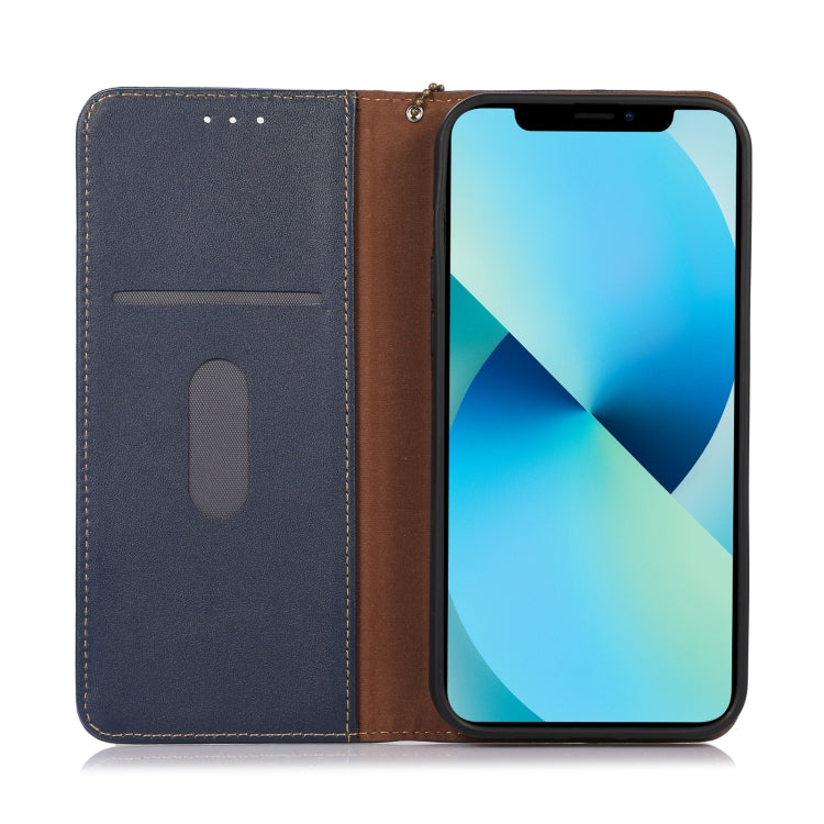 For Motorola Moto G Power 2023 KHAZNEH Nappa Top Layer Cowhide Leather Phone Case(Blue) - Motorola Cases by buy2fix | Online Shopping UK | buy2fix