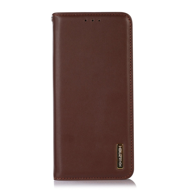 For Motorola Moto G14 4G KHAZNEH Nappa Top Layer Cowhide Leather Phone Case(Brown) - Motorola Cases by buy2fix | Online Shopping UK | buy2fix