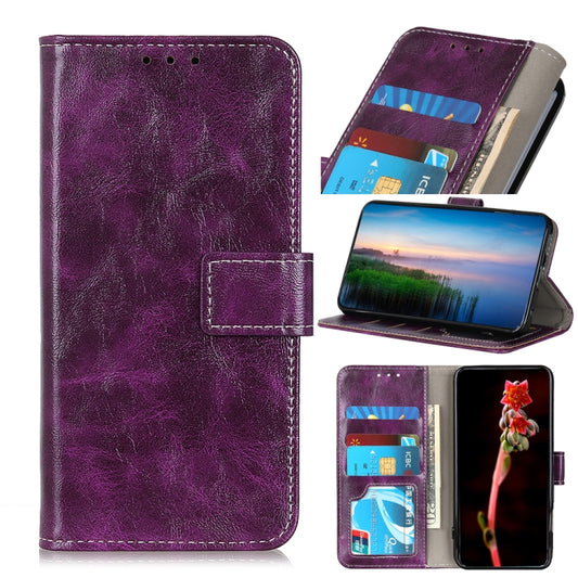 For Nokia C32 4G Retro Crazy Horse Texture Leather Phone Case(Purple) - Nokia Cases by buy2fix | Online Shopping UK | buy2fix