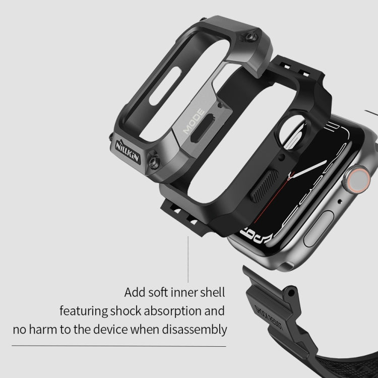 NILLKIN Ruidong Series Alloy + TPU Integrated Watch Band For Apple Watch Series 8&7 45mm(Black) - Watch Bands by NILLKIN | Online Shopping UK | buy2fix