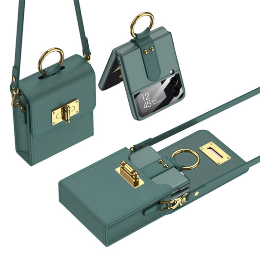 GKK Mini Backpack Plain Phone Bag + Phone Case with Ring For Samsung Galaxy Z Flip4 5G(Forest Green) - Galaxy Z Flip4 5G Cases by GKK | Online Shopping UK | buy2fix